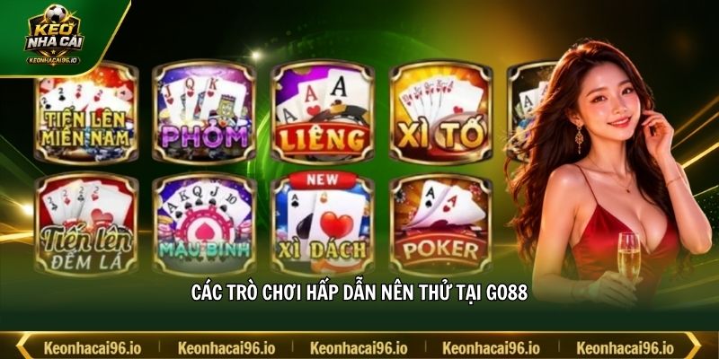 Các trò chơi hấp dẫn nên thử tại GO88